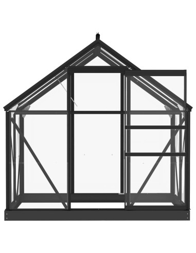 Serra in Vetro Antracite 155x103x191 cm Telaio in Alluminio