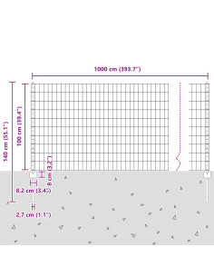 Recinzione con Posto Argento 1 x 10 m Acciaio 2