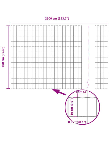 Recinzione con Posto Argento 1 x 25 m Acciaio