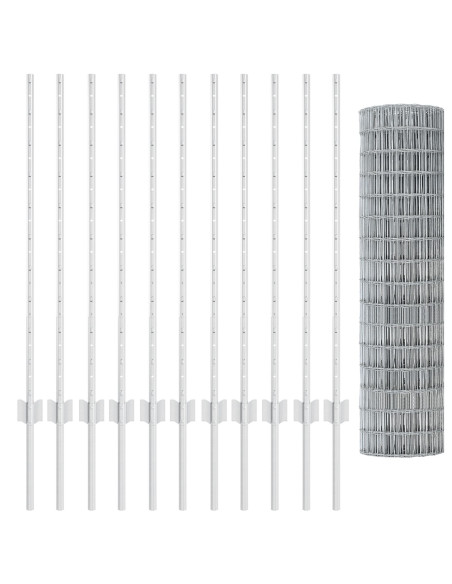 Set di Recinzione da Giardino  Set di 2 Acciaio Zincato 25 x 1 m