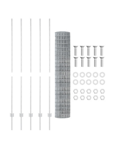 Recinzione con Posto Argento 1,6 x 10 m Acciaio