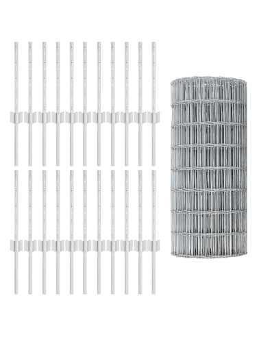 Recinzione con Posto Argento 0,4 x 50 m Acciaio