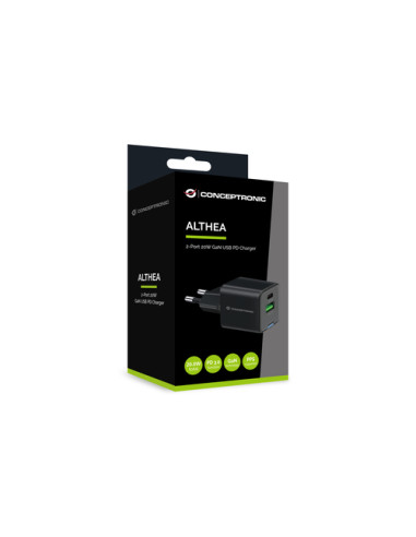 Conceptronic ALTHEA15B Caricabatterie per dispositivi mobili Universale Nero AC Ricarica rapida Interno
