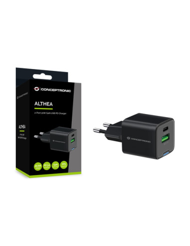 Conceptronic ALTHEA15B Caricabatterie per dispositivi mobili Universale Nero AC Ricarica rapida Interno