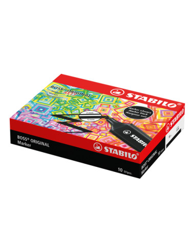 STABILO BOSS ORIGINAL evidenziatore 10 pz Punta smussata Nero