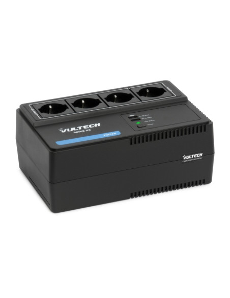 Vultech UPS700VA-XS - Gruppo di continuità 700VA 4x Bipasso/Schuko + 2x USB