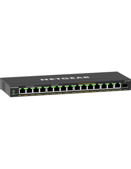 NETGEAR 16-Port High-Power PoE+ Gigabit Ethernet Plus Switch (231W) with 1 SFP port (GS316EPP) Gestito Gigabit Ethernet (10/100/