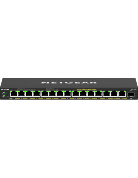 NETGEAR 16-Port High-Power PoE+ Gigabit Ethernet Plus Switch (231W) with 1 SFP port (GS316EPP) Gestito Gigabit Ethernet (10/100/