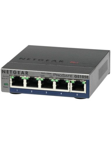 NETGEAR GS105E-200PES switch di rete Gestito L2/L3 Gigabit Ethernet (10/100/1000) Grigio