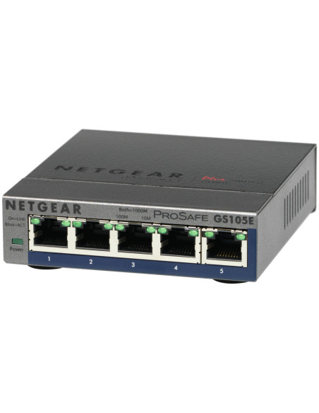 NETGEAR GS105E-200PES switch di rete Gestito L2/L3 Gigabit Ethernet (10/100/1000) Grigio