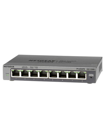 NETGEAR GS108E Gestito Gigabit Ethernet (10/100/1000) Nero