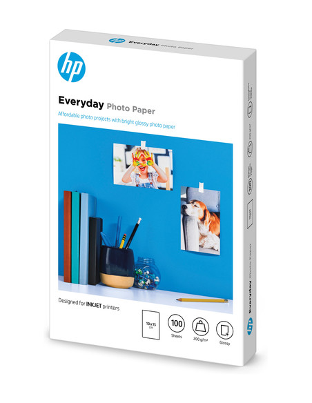 HP Carta fotografica Everyday, lucida, 200 g/m2, 10" x 15" (101 x 152 mm), 100 fogli
