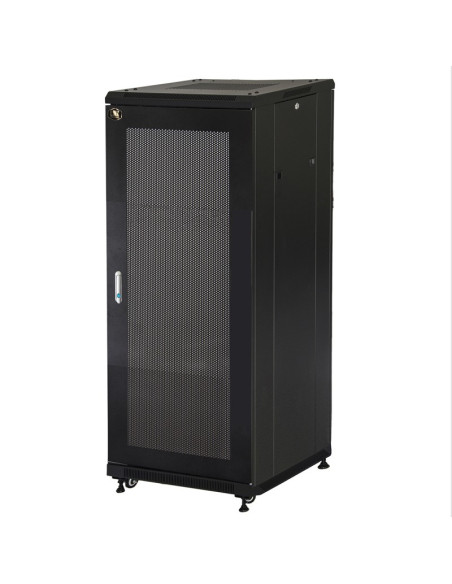 ARMADIO RACK PER RETI 19" 22U (A)1166, (L)600, (P)600 COLORE NERO PORTA VETRO DISASSEMBLATO