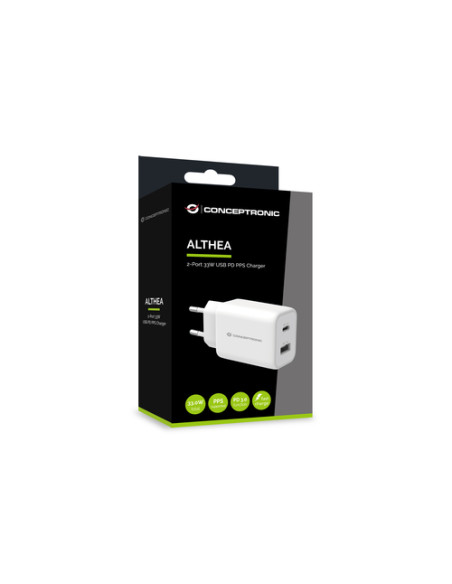 Conceptronic ALTHEA11W Caricabatterie per dispositivi mobili Universale Bianco AC Ricarica rapida Interno