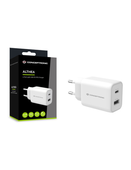 Conceptronic ALTHEA11W Caricabatterie per dispositivi mobili Universale Bianco AC Ricarica rapida Interno
