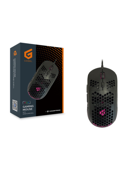 Conceptronic DJEBBEL04B mouse Gaming Mano destra USB tipo A Ottico 6400 DPI