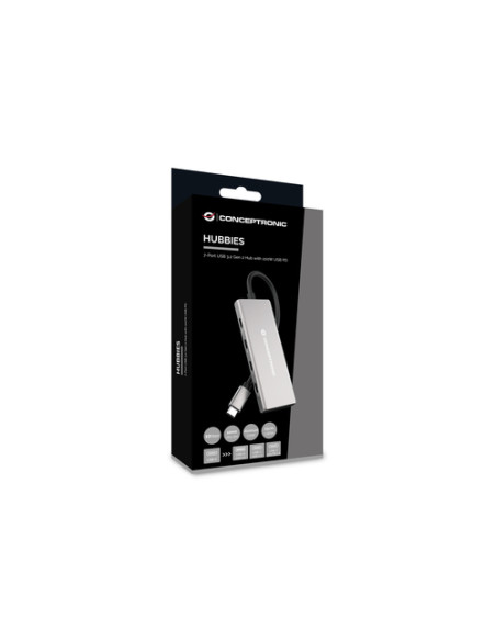 Conceptronic HUBBIES17G hub di interfaccia USB 3.2 Gen 2 (3.1 Gen 2) Type-C 10000 Mbit/s Grigio
