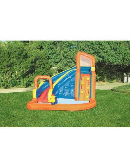Bestway Piscina parco acquatico turbo splash, mis. 365x320x270 cm, scivolo d'acqua, cannone spara acqua, muro di scalata, includ