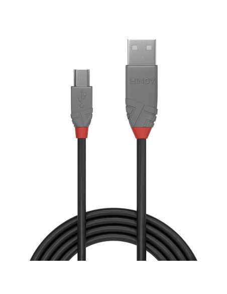 Lindy 36722 cavo USB USB 2.0 1 m USB A Mini-USB B Nero, Grigio