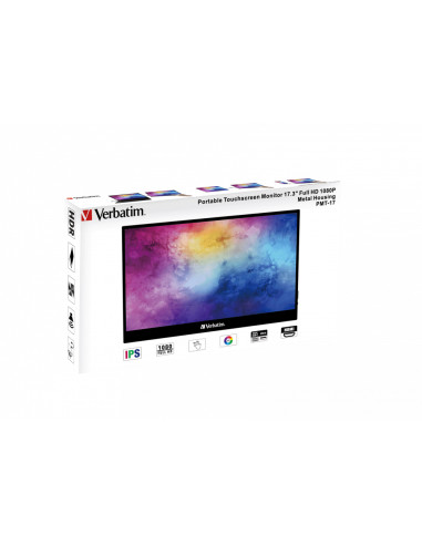 Verbatim 49593 Monitor PC 43,9 cm (17.3") 1920 x 1080 Pixel Full HD LCD Touch screen Nero