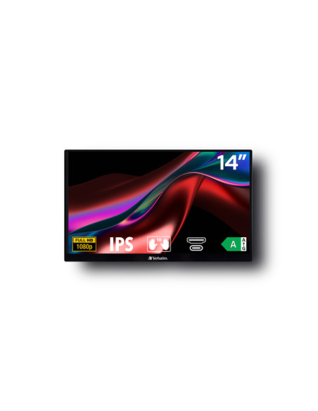 Verbatim 49591 Monitor PC 35,6 cm (14") 1920 x 1080 Pixel Full HD LCD Touch screen Nero
