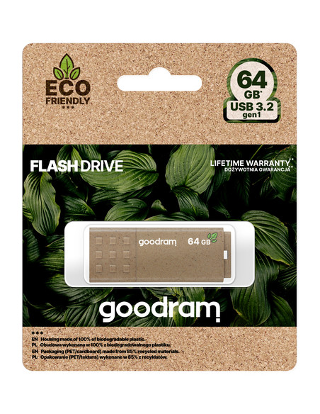 Goodram UME3 Eco Friendly unità flash USB 64 GB USB tipo A 3.2 Gen 1 (3.1 Gen 1) Marrone