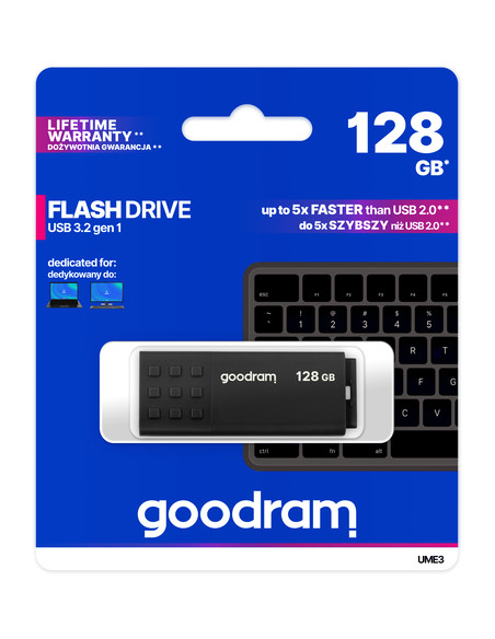 Goodram UME3 unità flash USB 128 GB USB tipo A 3.2 Gen 1 (3.1 Gen 1) Nero