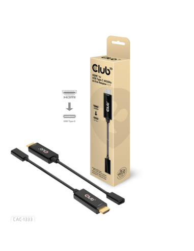 CLUB3D CAC-1333 cavo e adattatore video 0,22 m HDMI tipo A (Standard) USB tipo-C Nero