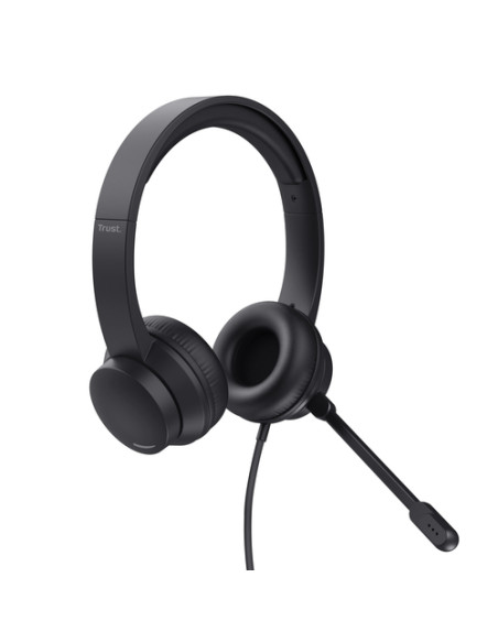 Trust HS-150 Auricolare Cablato A Padiglione Ufficio Nero