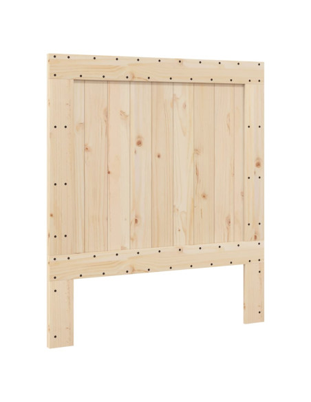 Giroletto con Testiera Grigio 90x200 cm Legno Massello di Pino