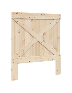 Giroletto con Testiera Grigio 90x200 cm Legno Massello di Pino