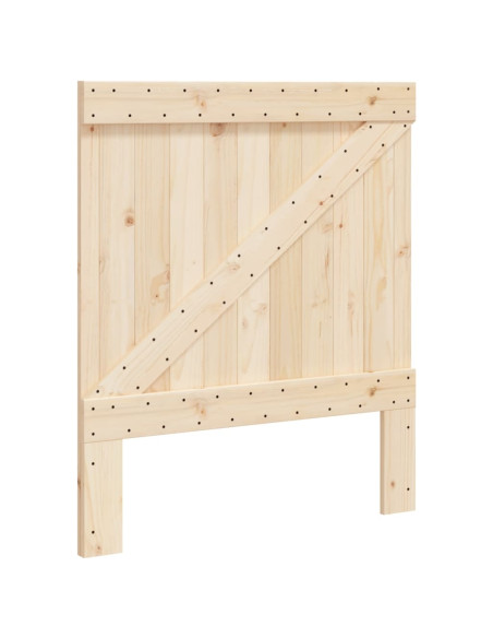 Giroletto con Testiera Grigio 90x200 cm Legno Massello di Pino