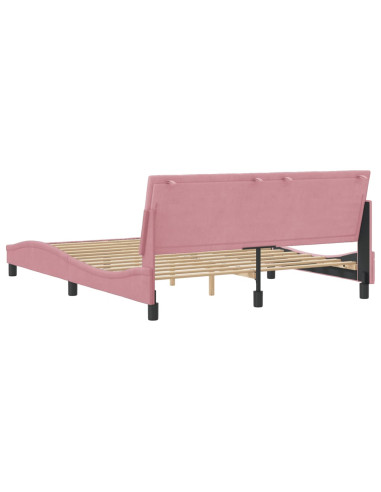 Giroletto con Testiera Rosa 160x200 cm in Velluto