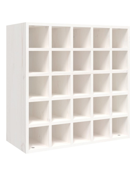 Portabottiglie Bianco 56x25x56 cm in Legno Massello di Pino