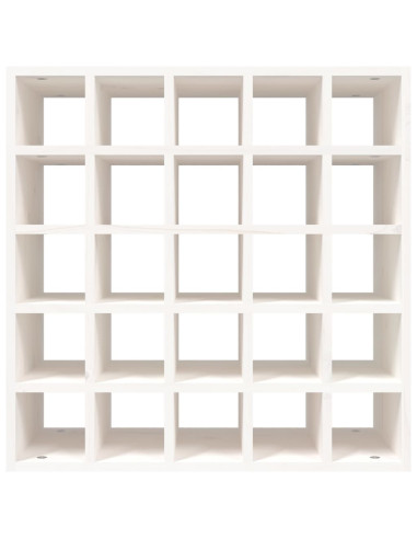 Portabottiglie Bianco 56x25x56 cm in Legno Massello di Pino