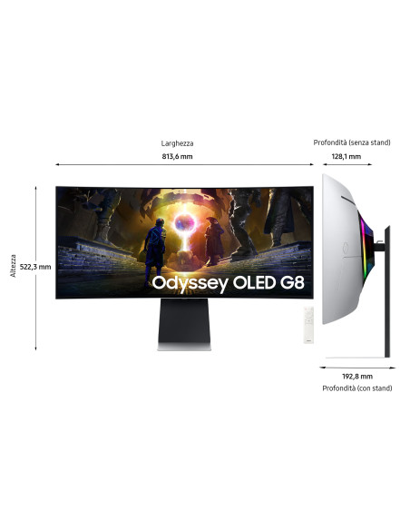 Samsung Monitor Gaming Odyssey OLED G8 da 34" WQHD Curvo