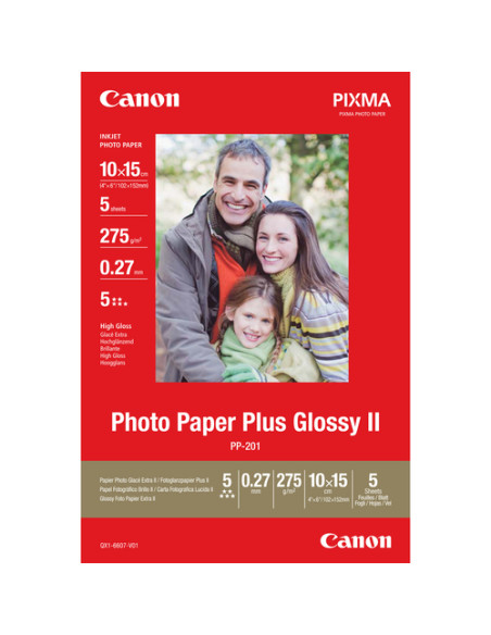 Canon carta fotografica Plus Glossy II PP-201 10x15cm - 5 fogli
