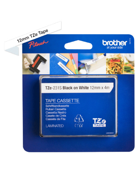 Brother TZE231S2 nastro per etichettatrice Nero su bianco TZe