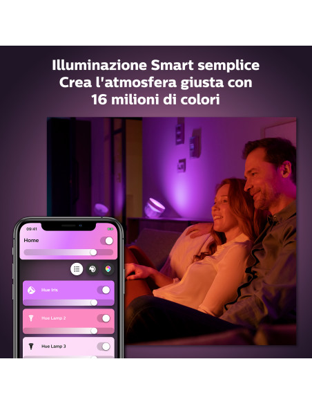 Philips Hue White and Color ambiance IRIS Lampada Smart da Tavolo Argento