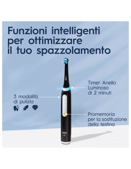 Oral-B Spazzolino Elettrico iO 3 Nero, 1 Testina