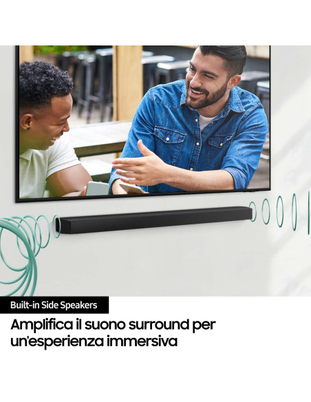 Samsung Soundbar HW-B750D/ZF Serie B, 6 Speaker, Wireless Dolby 5.1ch, Audio a 5.1 Canali, Surround sound expansion, Black 2024