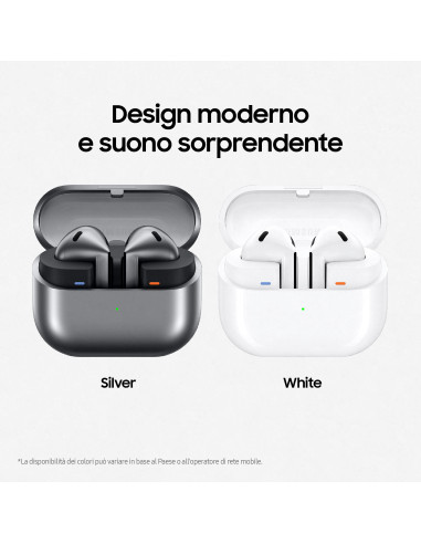 Samsung Galaxy Buds3 Auricolari AI open-type True Wireless, Audio Hi-Fi, Impermeabilità IP57, Silver