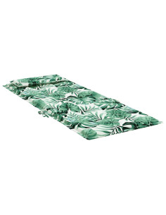 Cuscini Sedia Schienale Alto 4 pz Motivo Foglie Tessuto Oxford