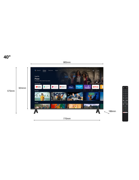 TCL S54 Serie Smart TV Full HD 40" 40S5400A, HDR 10, Dolby Audio, Multisound, Android TV