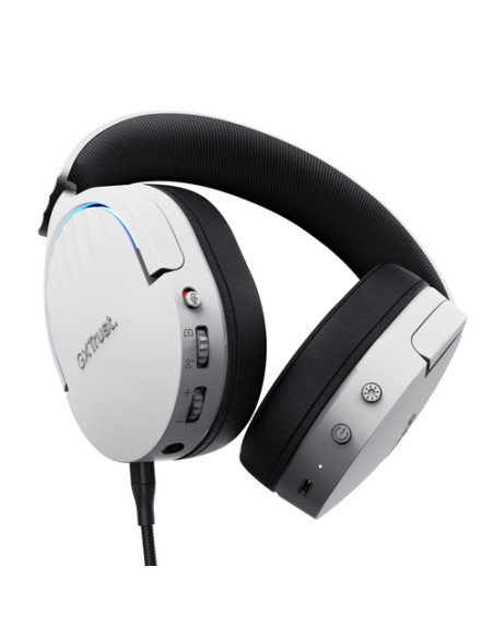 Trust GXT 491W FAYZO Auricolare Con cavo e senza cavo A Padiglione Gaming USB tipo-C Bluetooth Nero, Bianco