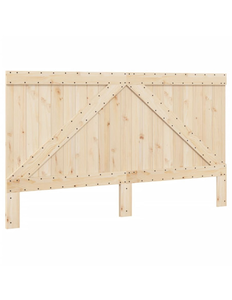 Giroletto con Testiera Grigio 180x200 cm Legno Massello di Pino