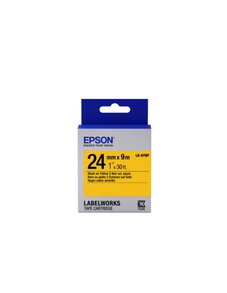Epson Nastro fondo Pastello Giallo per testo Nero 24/09 LK-6YBP