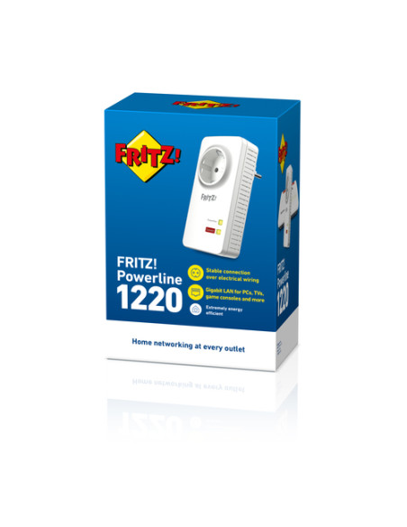Powerline FRITZ! 1220 INT 1200 Mbit/s Collegamento ethernet LAN Bianco 1 pz
