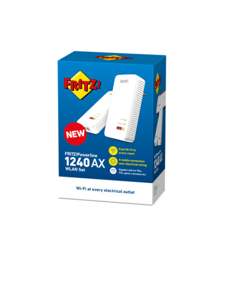 FRITZ!Powerline 1240 AX WLAN Set 1200 Mbit/s Collegamento ethernet LAN Wi-Fi Bianco 2 pz