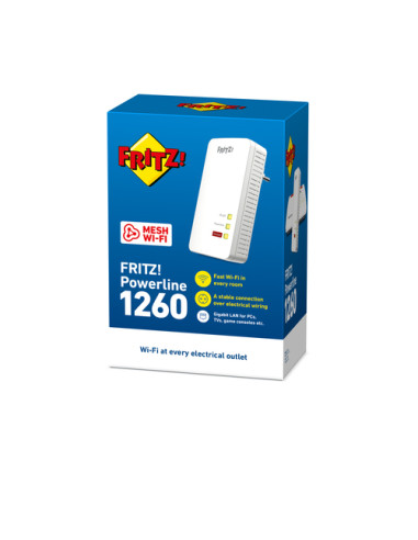 Powerline FRITZ! 1260 INT 1200 Mbit/s Collegamento ethernet LAN Wi-Fi Bianco 1 pz